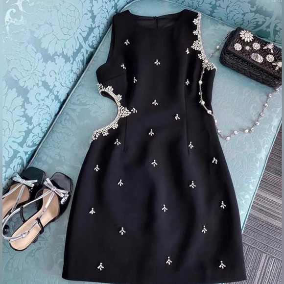 Dresses & Skirts - Velvet Jewel Accent Mini Dress